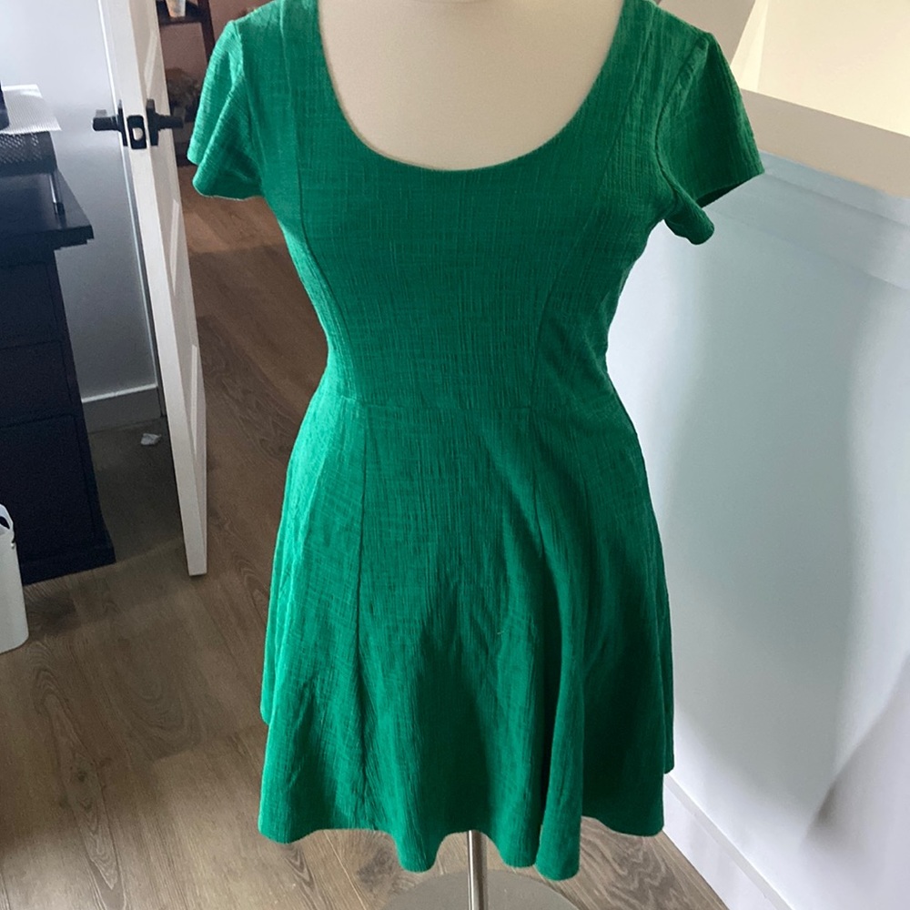 Anthropologie Fully lined beautiful green a line dress